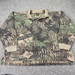 Vintage Camo Longsleeve Pullover Collared Shirt Size XXL USA Made Spartan